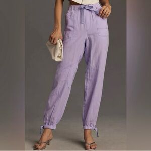 Anthropologie PILCRO RELAXED ANKLE-TIE PANTS LILAC NWT